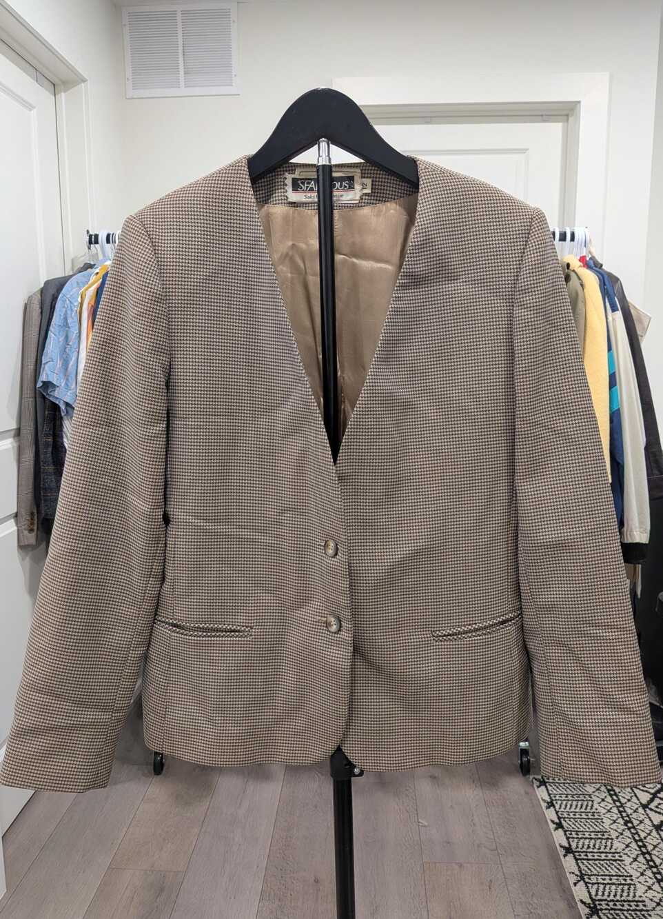 Vintage Saks Fifth Avenue Jones New York Houndstooth Blazer Women's 12